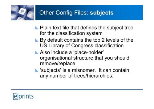 Repository Customisation: Configuring EPrints