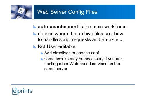 Repository Customisation: Configuring EPrints