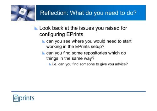 Repository Customisation: Configuring EPrints