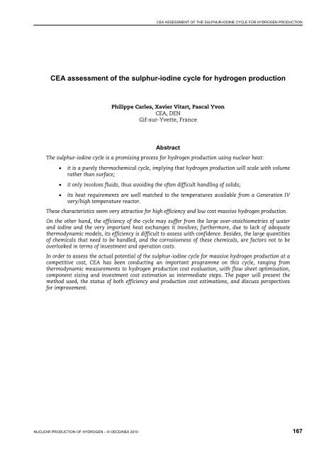 Nuclear Production of Hydrogen, Fourth Information Exchange ...