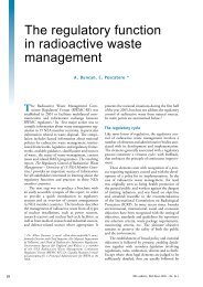 The regulatory function in radioactive waste management