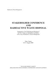 Stakeholder Confidence and Radioactive Waste Disposal