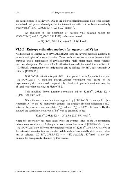 Chemical Thermodynamics of Tin - Volume 12 - OECD Nuclear ...