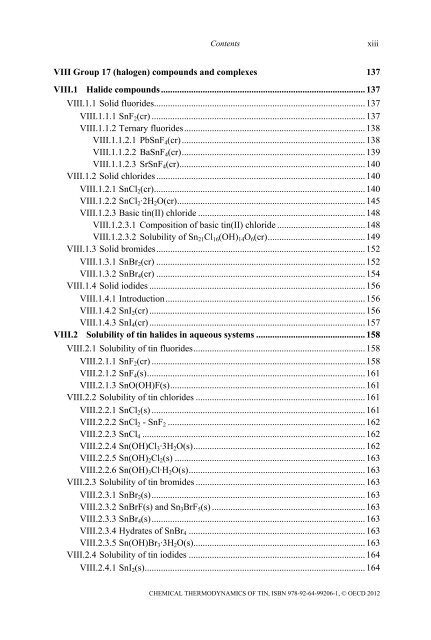 Chemical Thermodynamics of Tin - Volume 12 - OECD Nuclear ...