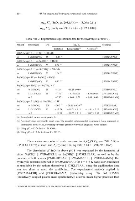 Chemical Thermodynamics of Tin - Volume 12 - OECD Nuclear ...