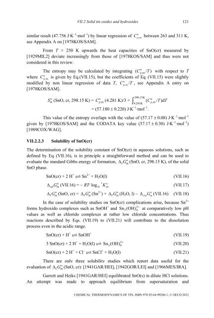 Chemical Thermodynamics of Tin - Volume 12 - OECD Nuclear ...