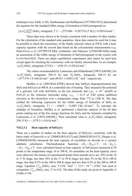 Chemical Thermodynamics of Tin - Volume 12 - OECD Nuclear ...