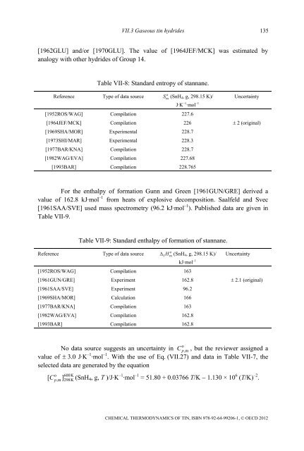 Chemical Thermodynamics of Tin - Volume 12 - OECD Nuclear ...