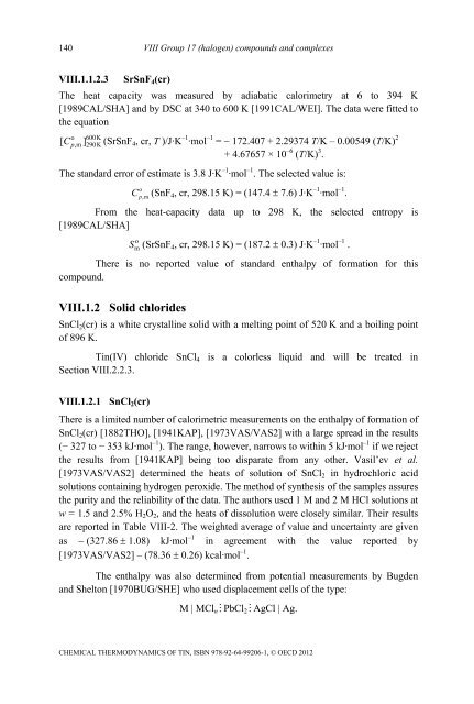 Chemical Thermodynamics of Tin - Volume 12 - OECD Nuclear ...