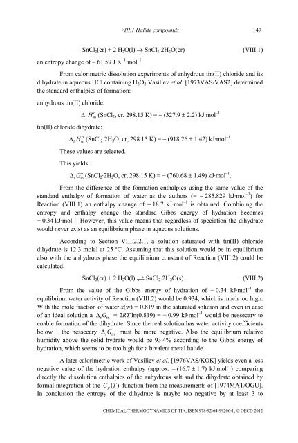 Chemical Thermodynamics of Tin - Volume 12 - OECD Nuclear ...