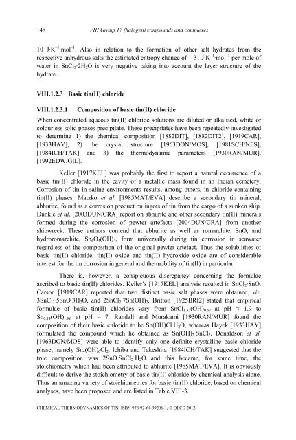 Chemical Thermodynamics of Tin - Volume 12 - OECD Nuclear ...