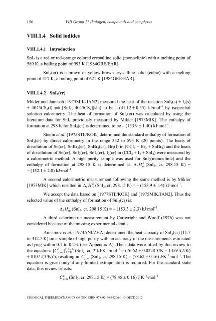 Chemical Thermodynamics of Tin - Volume 12 - OECD Nuclear ...