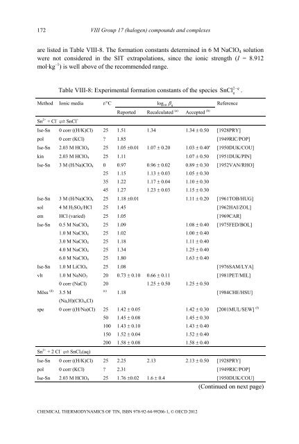 Chemical Thermodynamics of Tin - Volume 12 - OECD Nuclear ...