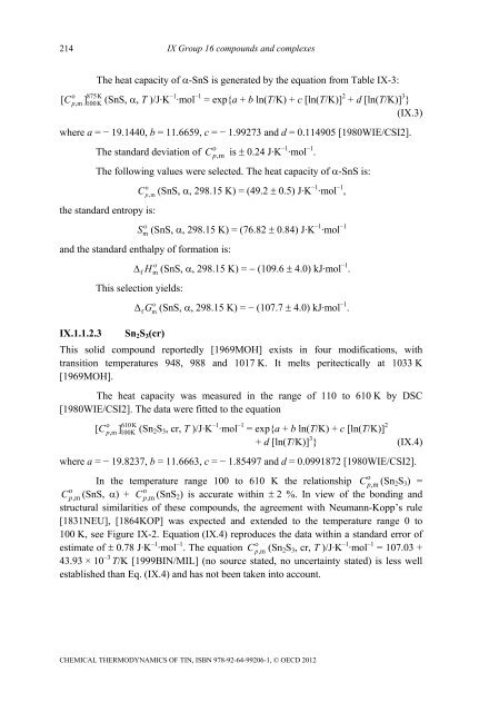 Chemical Thermodynamics of Tin - Volume 12 - OECD Nuclear ...