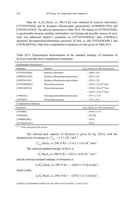 Chemical Thermodynamics of Tin - Volume 12 - OECD Nuclear ...