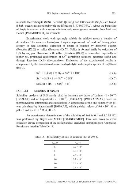 Chemical Thermodynamics of Tin - Volume 12 - OECD Nuclear ...