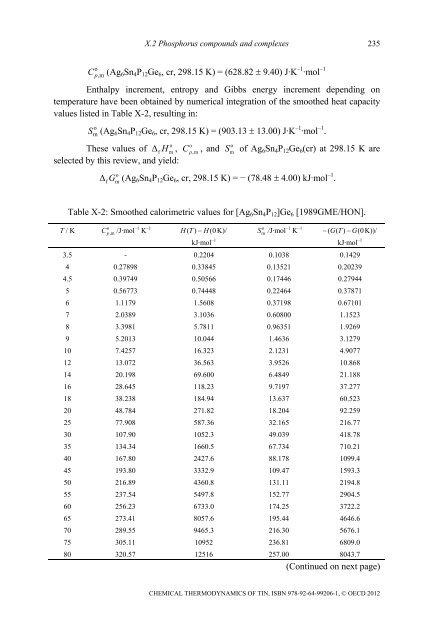 Chemical Thermodynamics of Tin - Volume 12 - OECD Nuclear ...