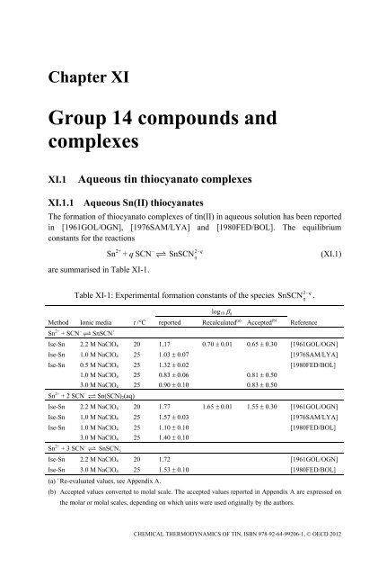 Chemical Thermodynamics of Tin - Volume 12 - OECD Nuclear ...