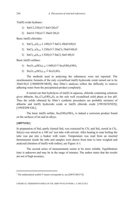 Chemical Thermodynamics of Tin - Volume 12 - OECD Nuclear ...