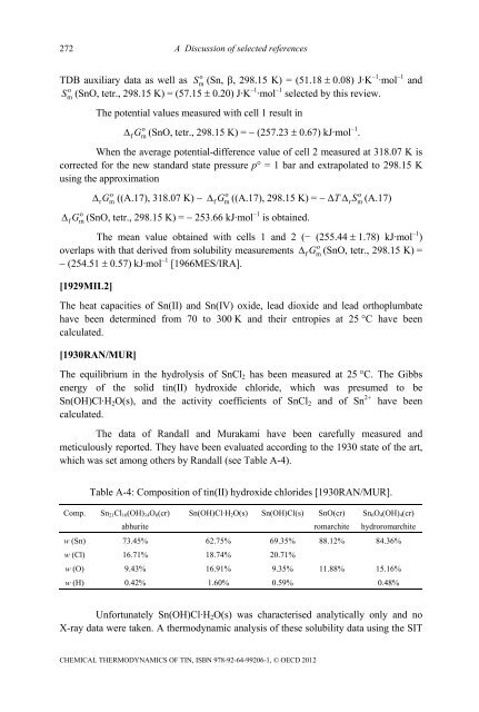 Chemical Thermodynamics of Tin - Volume 12 - OECD Nuclear ...