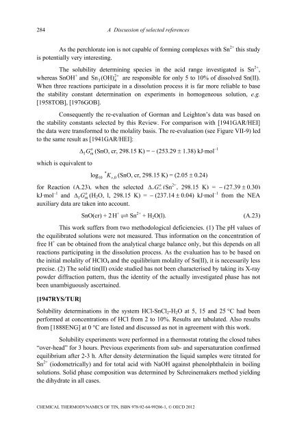 Chemical Thermodynamics of Tin - Volume 12 - OECD Nuclear ...