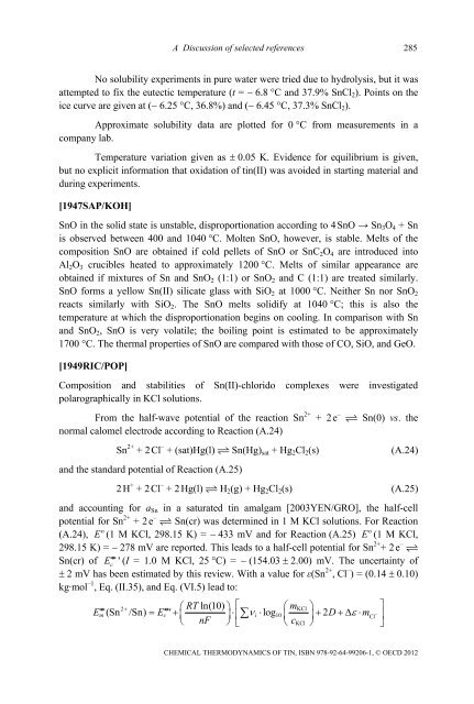 Chemical Thermodynamics of Tin - Volume 12 - OECD Nuclear ...