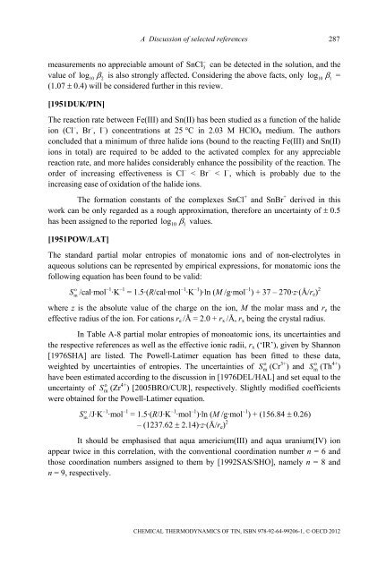 Chemical Thermodynamics of Tin - Volume 12 - OECD Nuclear ...