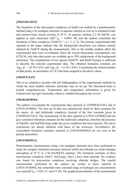 Chemical Thermodynamics of Tin - Volume 12 - OECD Nuclear ...