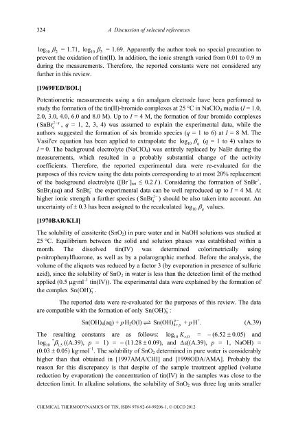 Chemical Thermodynamics of Tin - Volume 12 - OECD Nuclear ...