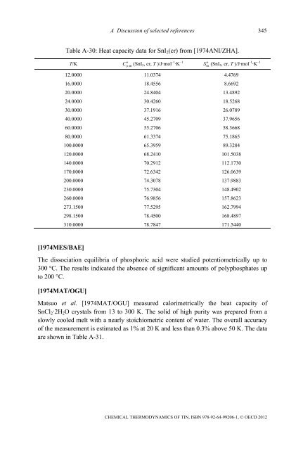 Chemical Thermodynamics of Tin - Volume 12 - OECD Nuclear ...