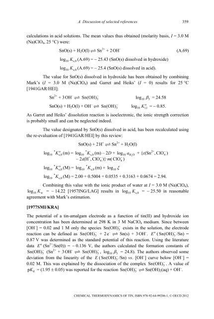 Chemical Thermodynamics of Tin - Volume 12 - OECD Nuclear ...