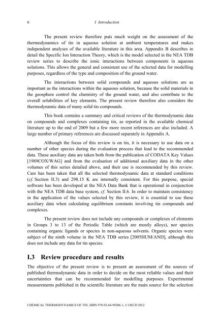 Chemical Thermodynamics of Tin - Volume 12 - OECD Nuclear ...