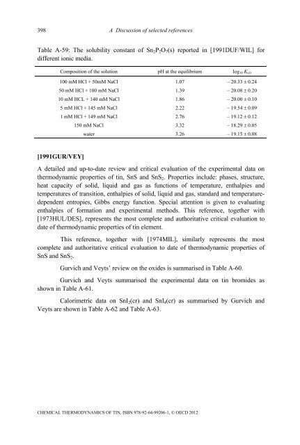 Chemical Thermodynamics of Tin - Volume 12 - OECD Nuclear ...