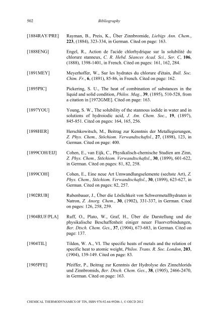 Chemical Thermodynamics of Tin - Volume 12 - OECD Nuclear ...