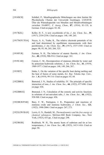 Chemical Thermodynamics of Tin - Volume 12 - OECD Nuclear ...