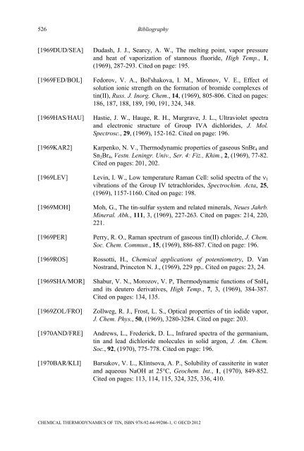 Chemical Thermodynamics of Tin - Volume 12 - OECD Nuclear ...