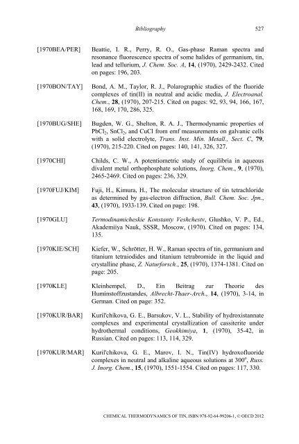 Chemical Thermodynamics of Tin - Volume 12 - OECD Nuclear ...