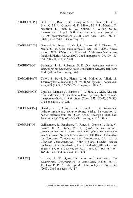 Chemical Thermodynamics of Tin - Volume 12 - OECD Nuclear ...