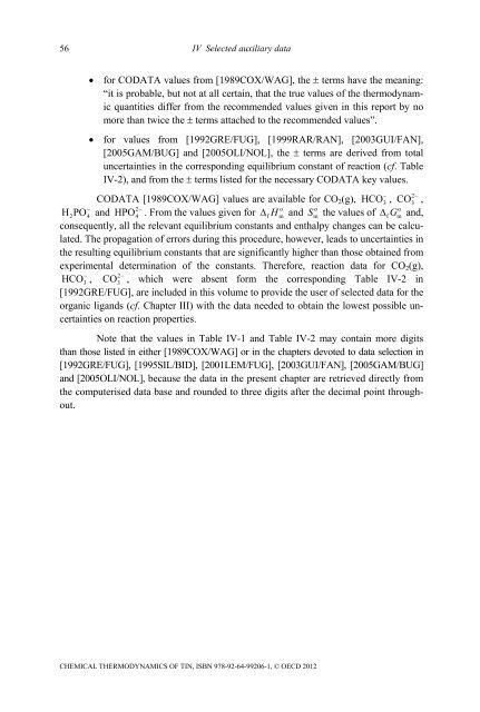 Chemical Thermodynamics of Tin - Volume 12 - OECD Nuclear ...