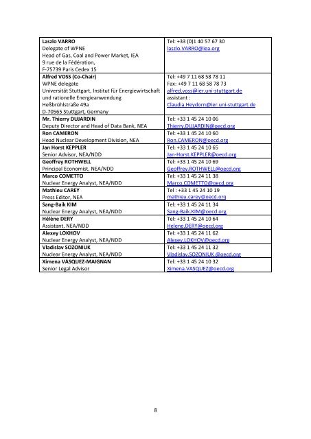 List of participants - OECD Nuclear Energy Agency