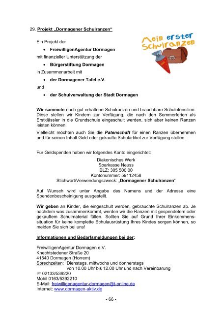 Grundschulen in Dormagen Informationen zum ... - Stadt Dormagen