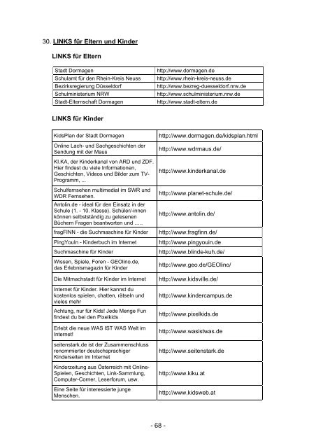 Grundschulen in Dormagen Informationen zum ... - Stadt Dormagen