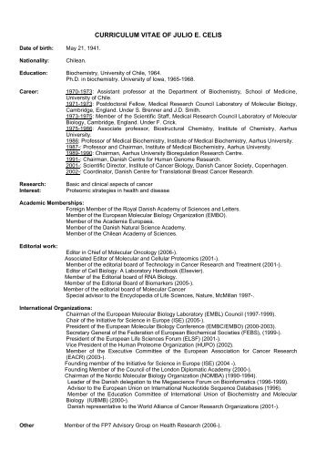 Julio E. Cellis Curriculum Vitae - OECI