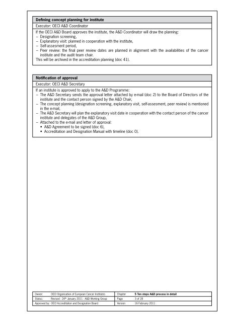 Accreditation and Designation User Manual - OECI