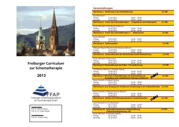 Freiburger Curriculum zur Schematherapie 2013 - FFAP