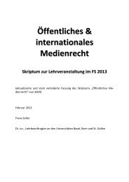 Skript Medienrecht - Institut fÃ¼r Ã¶ffentliches Recht