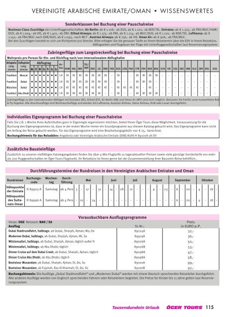 Preisliste zum Download - Öger Tours