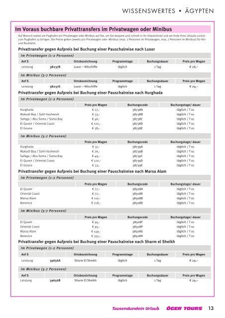 Preisliste zum Download - Öger Tours