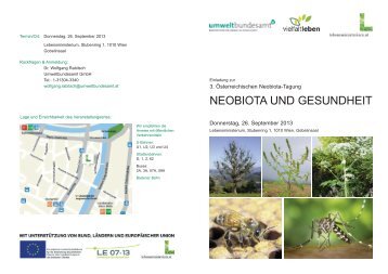 Programm Tagung Neobiota und Gesundheit