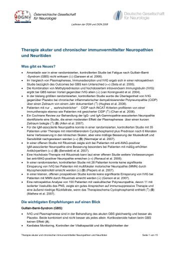 Therapie akuter und chronischer immunvermittelter Neuropathien ...